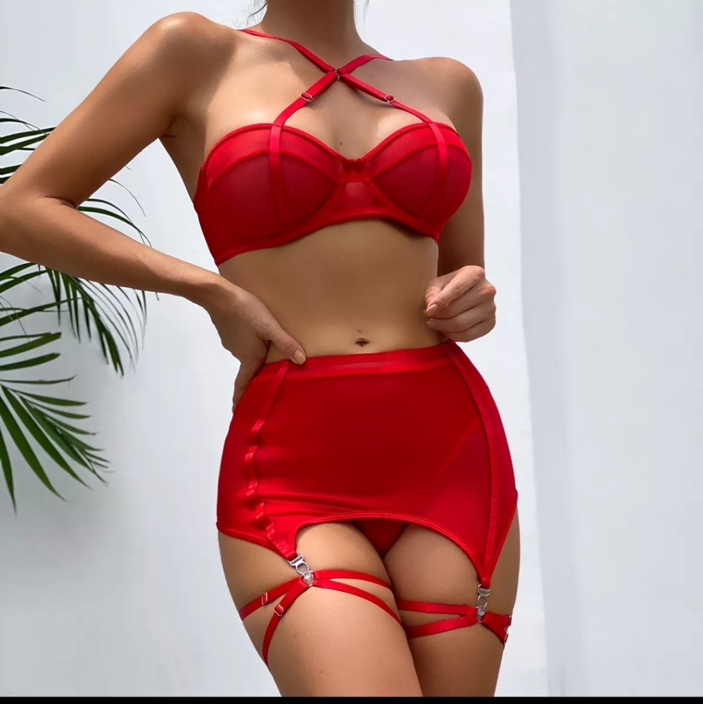 Cross Back 3pc. Lingerie Set